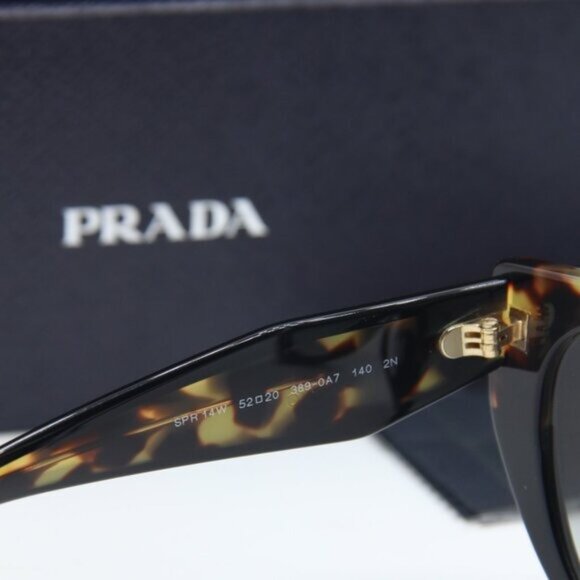 Prada PR14WS 3890A7 Cat Eye Sunglasses – Black/Medium Tortoise\Grey - Picture 9 of 10